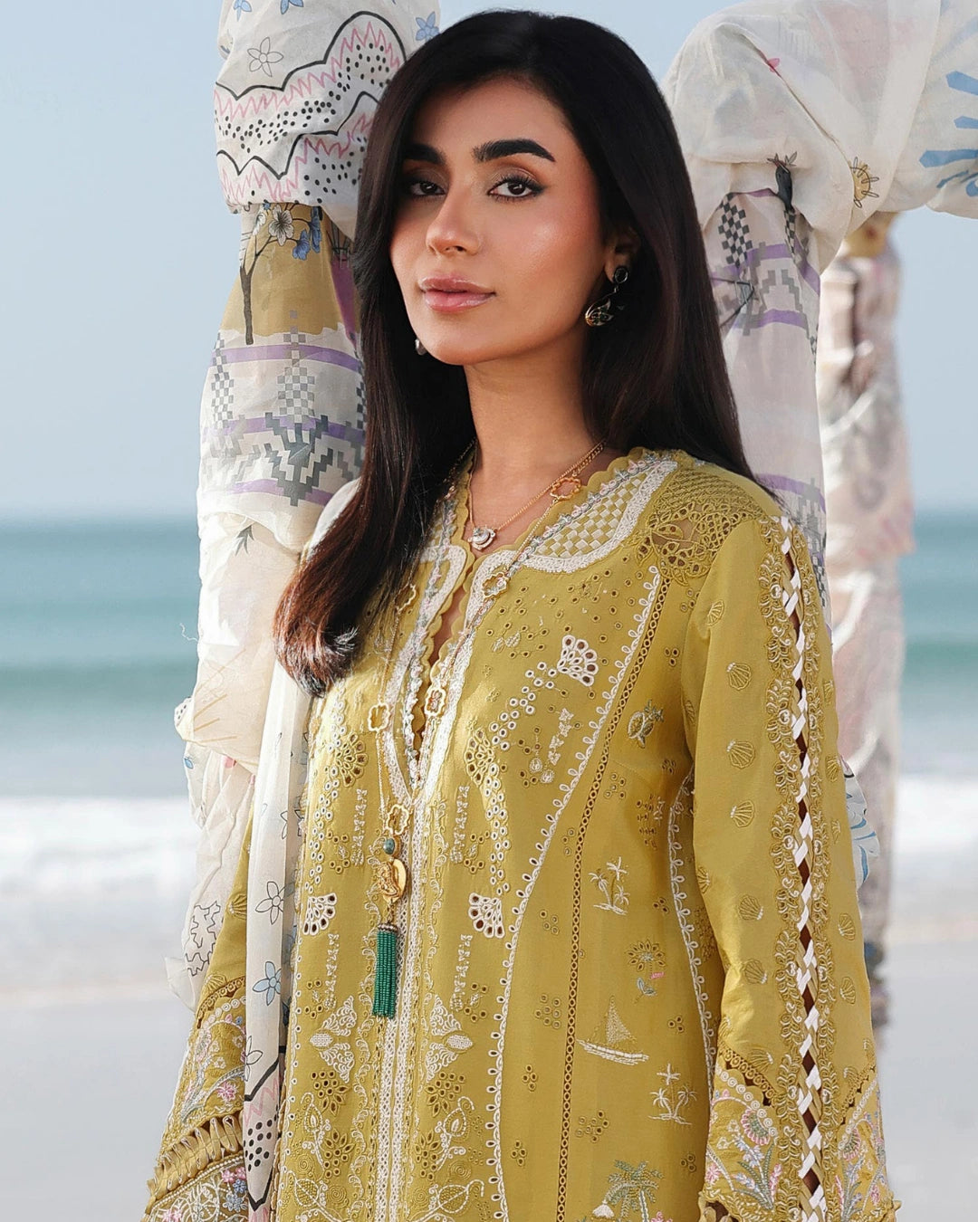 Qalamkar 3-Piece Chikankari Embroidered Luxury Lawn Suit (Unstitched) SA #07