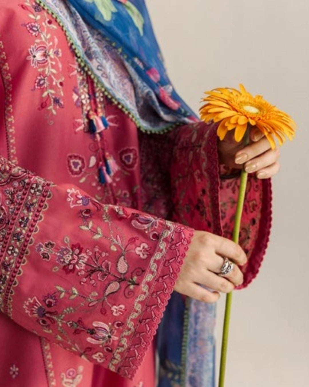Coco By Zara Shahjahan Embroidered Lawn 3-Piece Unstitched Suit (Noa-5A)