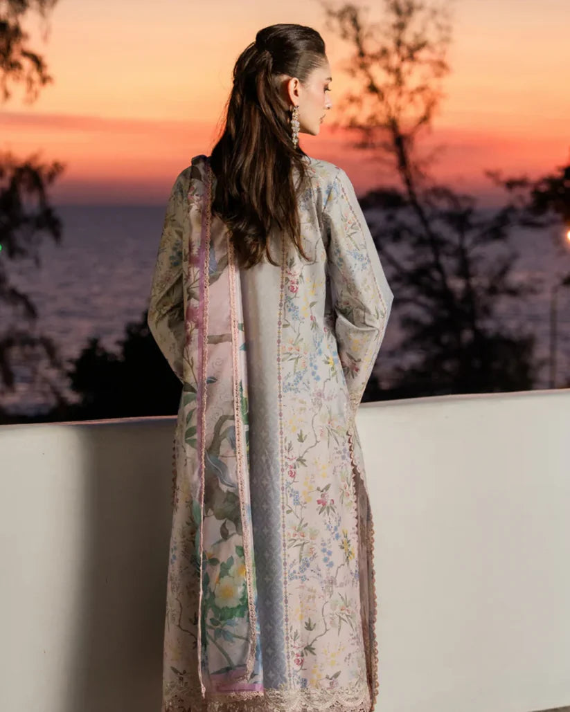 Aabyaan Shezlin Chikankari Lawn 2026 – Embroidered 3 Piece Suit (AZ-07)