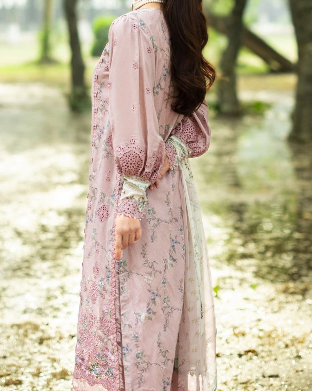 ELAF PREMIUM - Chikankari - Prints Collection with Chiffon (unstitched)