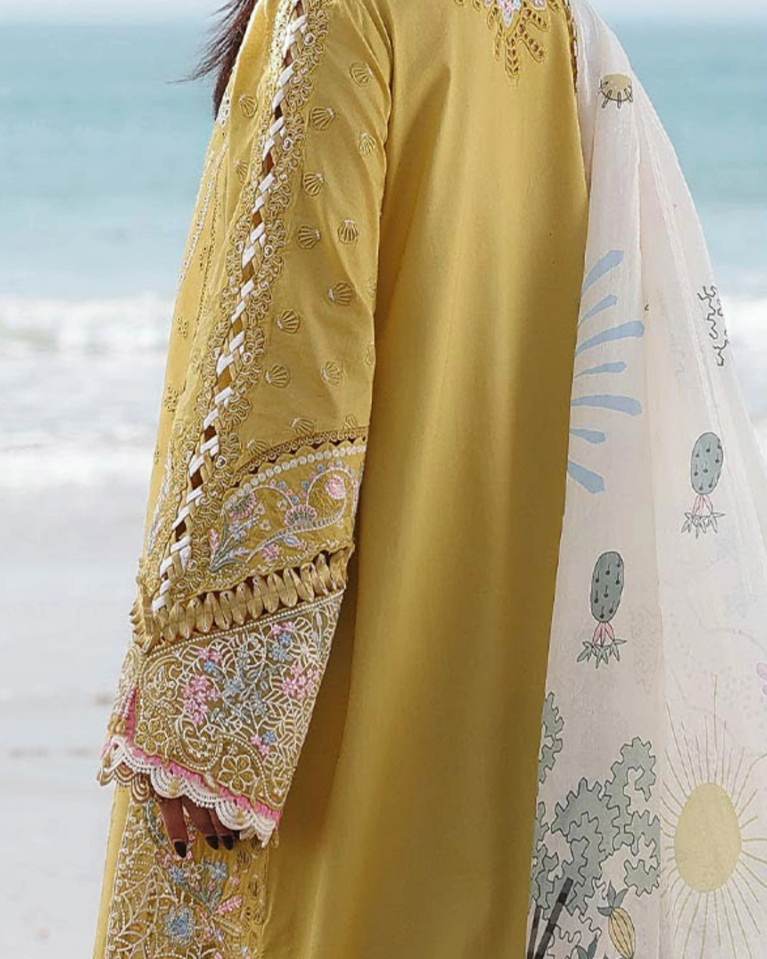 Qalamkar 3-Piece Chikankari Embroidered Luxury Lawn Suit (Unstitched) SA #07