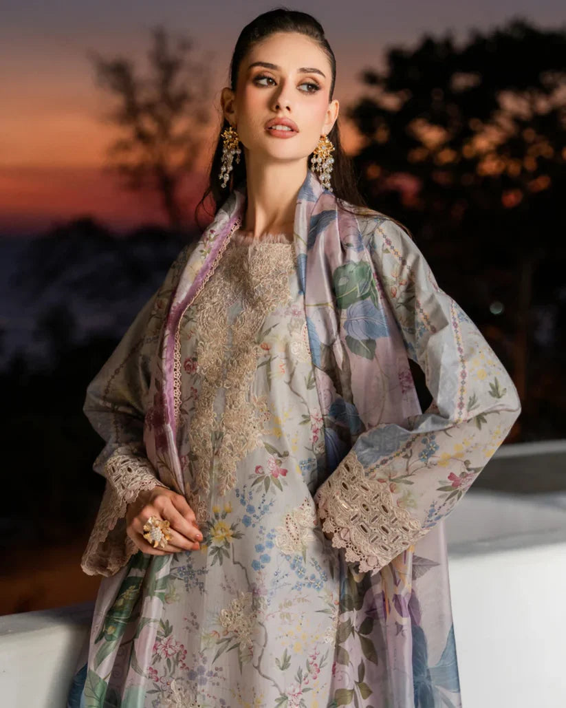 Aabyaan Shezlin Chikankari Lawn 2026 – Embroidered 3 Piece Suit (AZ-07)