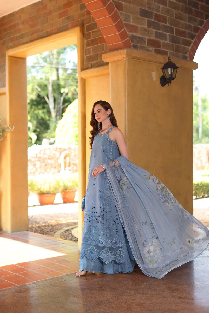 NOOR Luxury Lawn 3PC – Eid Special Handwork Schiffli Laserkari Suit (Unstitched) D3A-Mirelle