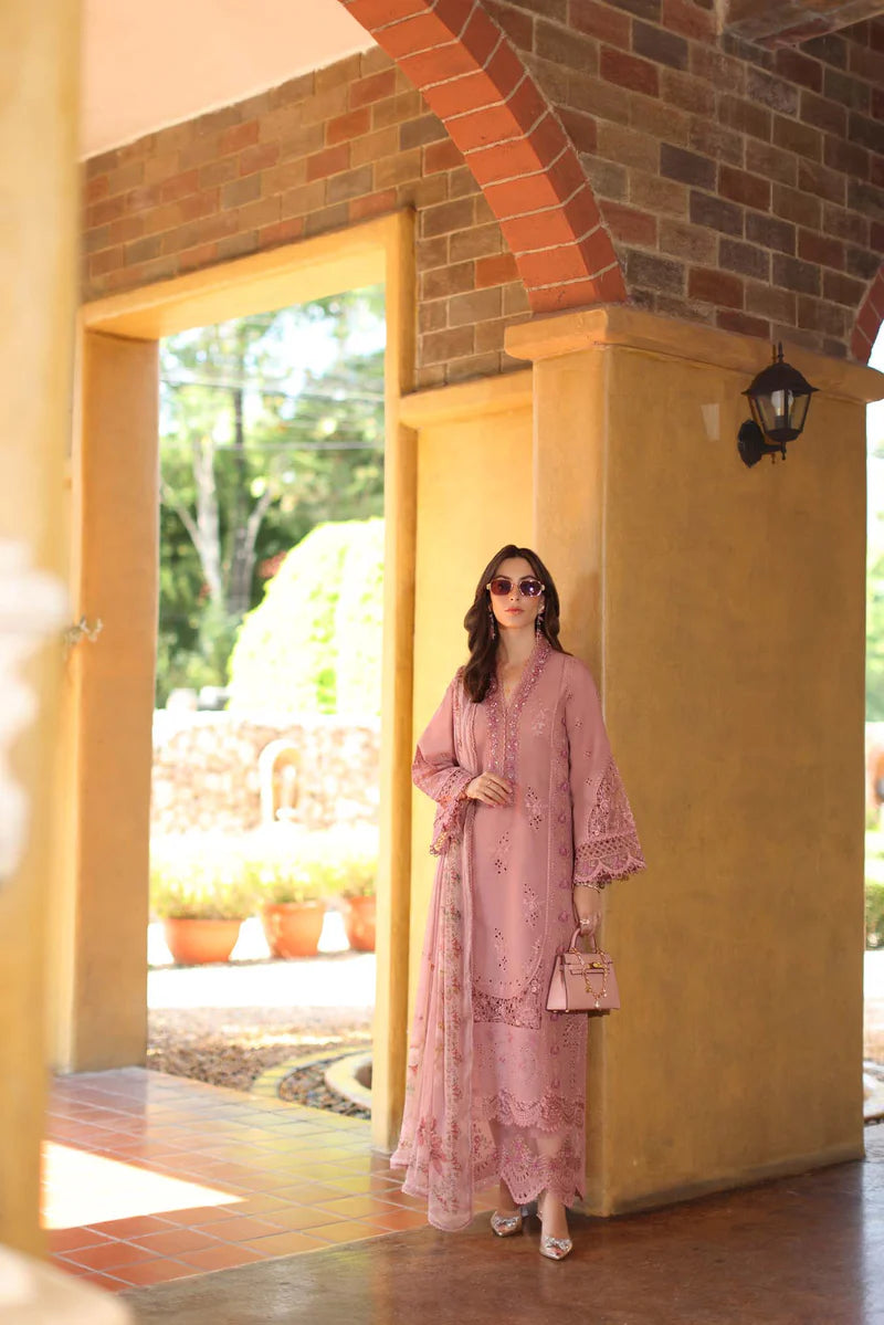 NOOR Luxury Lawn 3PC – Eid Special Handwork Schiffli Laserkari Suit (Unstitched) D3 - B - Mirelle