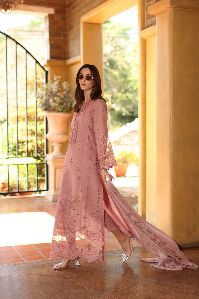 NOOR Luxury Lawn 3PC – Eid Special Handwork Schiffli Laserkari Suit (Unstitched) D3 - B - Mirelle