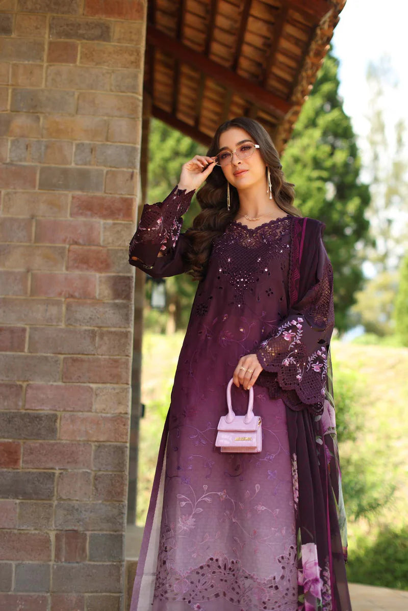 NOOR Luxury Lawn 3PC – Eid Special Handwork Schiffli Laserkari Suit (Unstitched) D4 - B - Seraphine