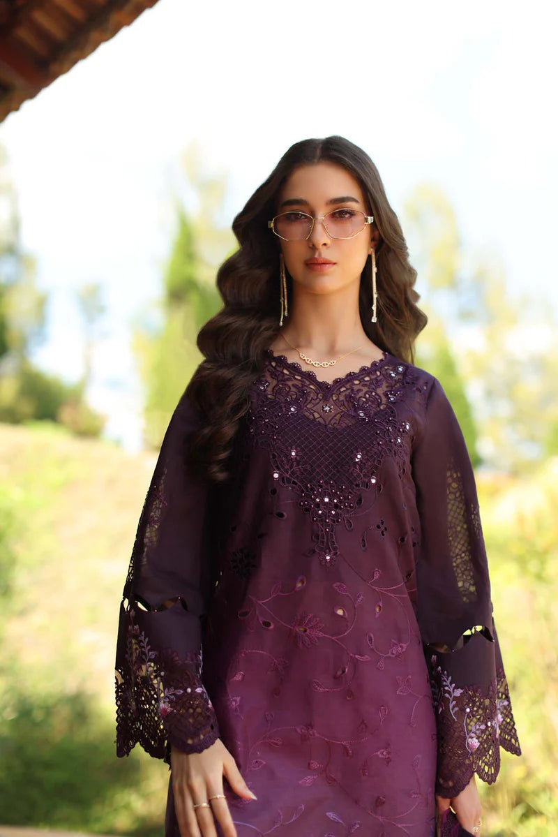 NOOR Luxury Lawn 3PC – Eid Special Handwork Schiffli Laserkari Suit (Unstitched) D4 - B - Seraphine