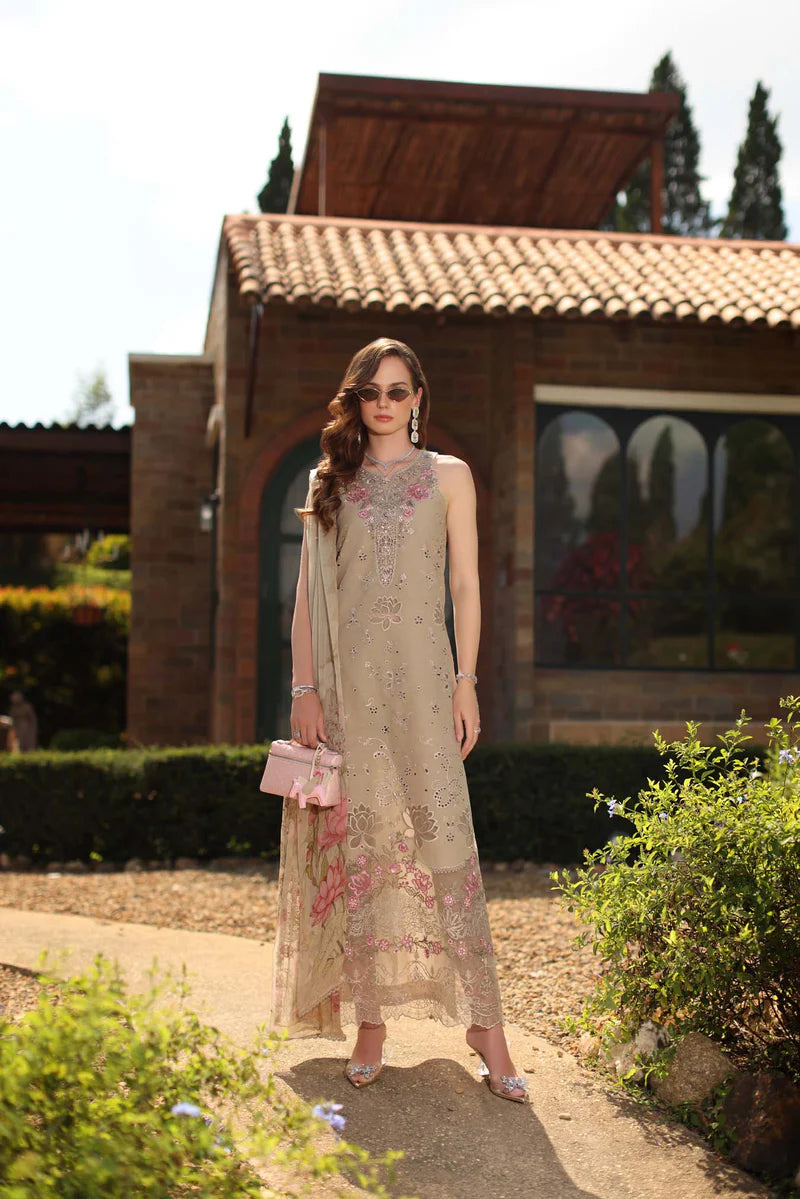 NOOR Luxury Lawn 3PC – Eid Special Handwork Schiffli Laserkari Suit (Unstitched) D9B-Velisse