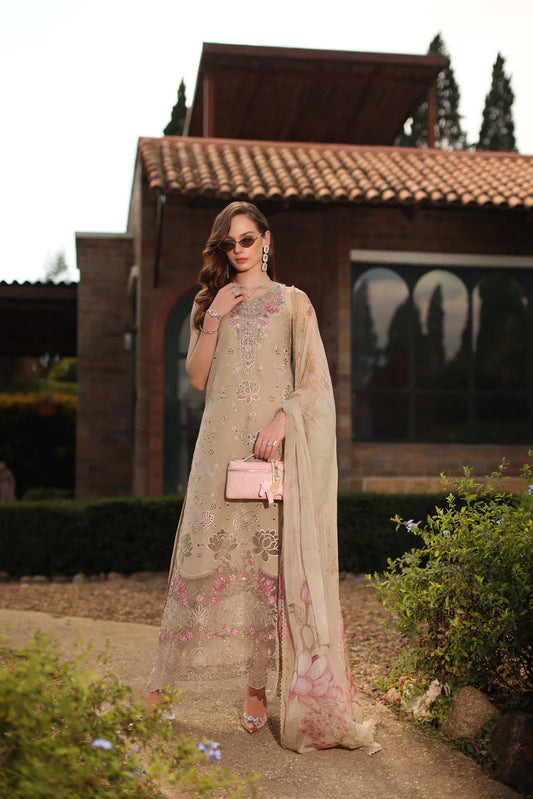 NOOR Luxury Lawn 3PC – Eid Special Handwork Schiffli Laserkari Suit (Unstitched) D9B-Velisse