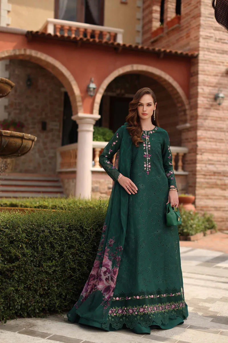 NOOR Luxury Lawn 3PC – Eid Special Handwork Schiffli Laserkari Suit (Unstitched) D1A-Sorina