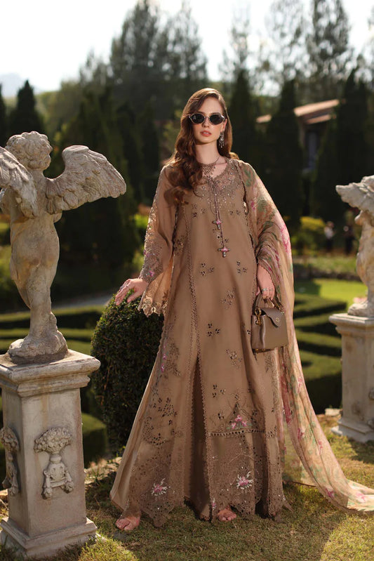NOOR Luxury Lawn 3PC – Eid Special Handwork Schiffli Laserkari Suit (Unstitched) D8 - A - Selene