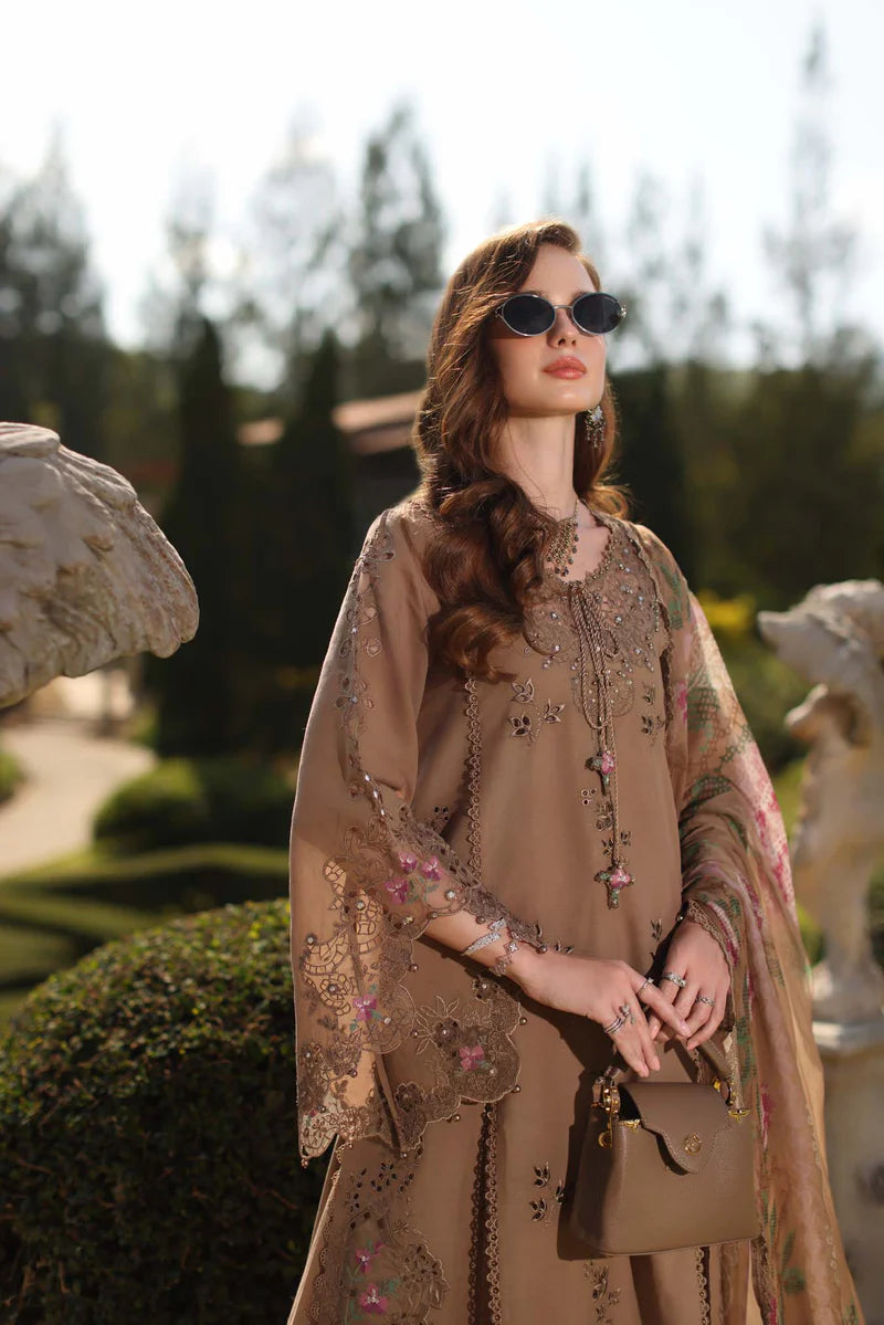 NOOR Luxury Lawn 3PC – Eid Special Handwork Schiffli Laserkari Suit (Unstitched) D8 - A - Selene