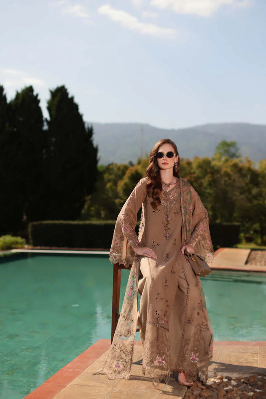 NOOR Luxury Lawn 3PC – Eid Special Handwork Schiffli Laserkari Suit (Unstitched) D8 - A - Selene