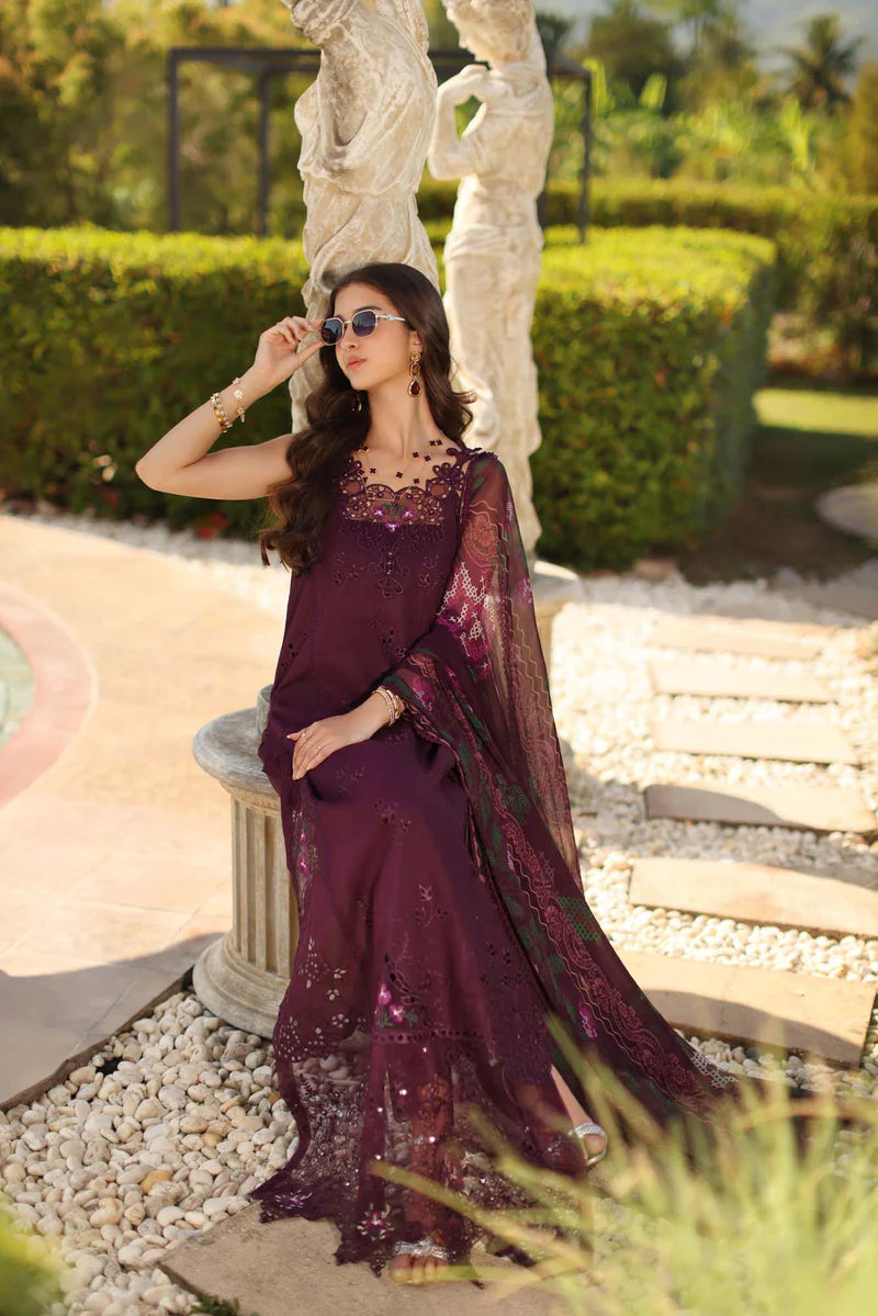 NOOR Luxury Lawn 3PC – Eid Special Handwork Schiffli Laserkari Suit (Unstitched) D8B-Selene