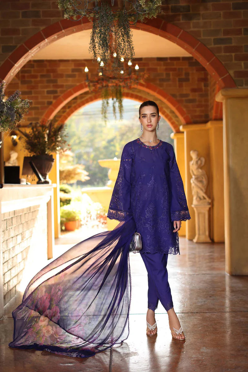 NOOR Luxury Lawn 3PC – Eid Special Handwork Schiffli Laserkari Suit (Unstitched)D2A-Aloura