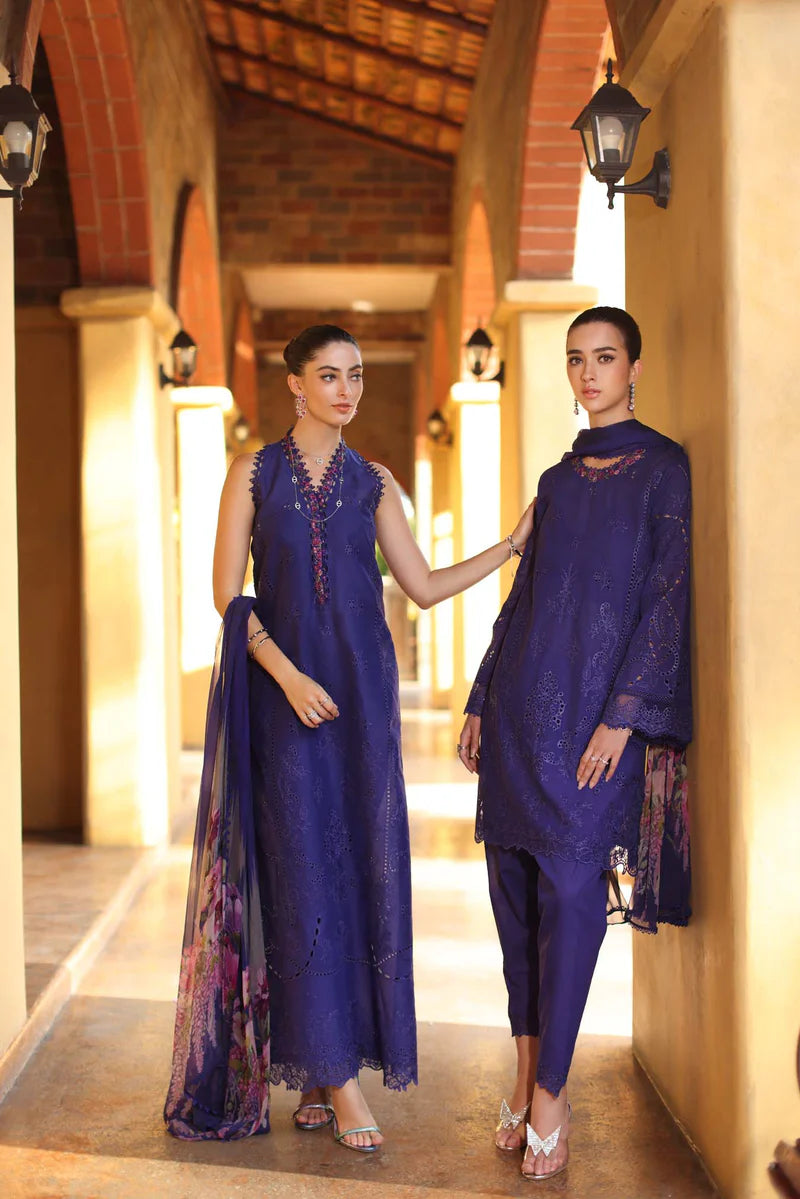 NOOR Luxury Lawn 3PC – Eid Special Handwork Schiffli Laserkari Suit (Unstitched)D2A-Aloura