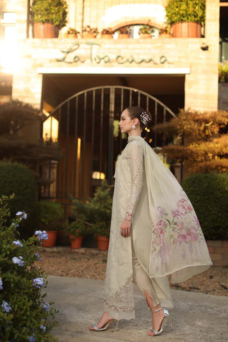 NOOR Luxury Lawn 3PC – Eid Special Handwork Schiffli Laserkari Suit (Unstitched)D2B-Aloura