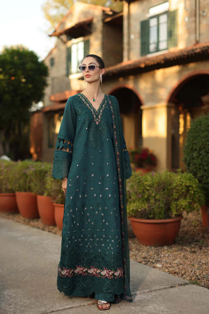 NOOR Luxury Lawn 3PC – Eid Special Handwork Schiffli Laserkari Suit (Unstitched)D6B-Zelina