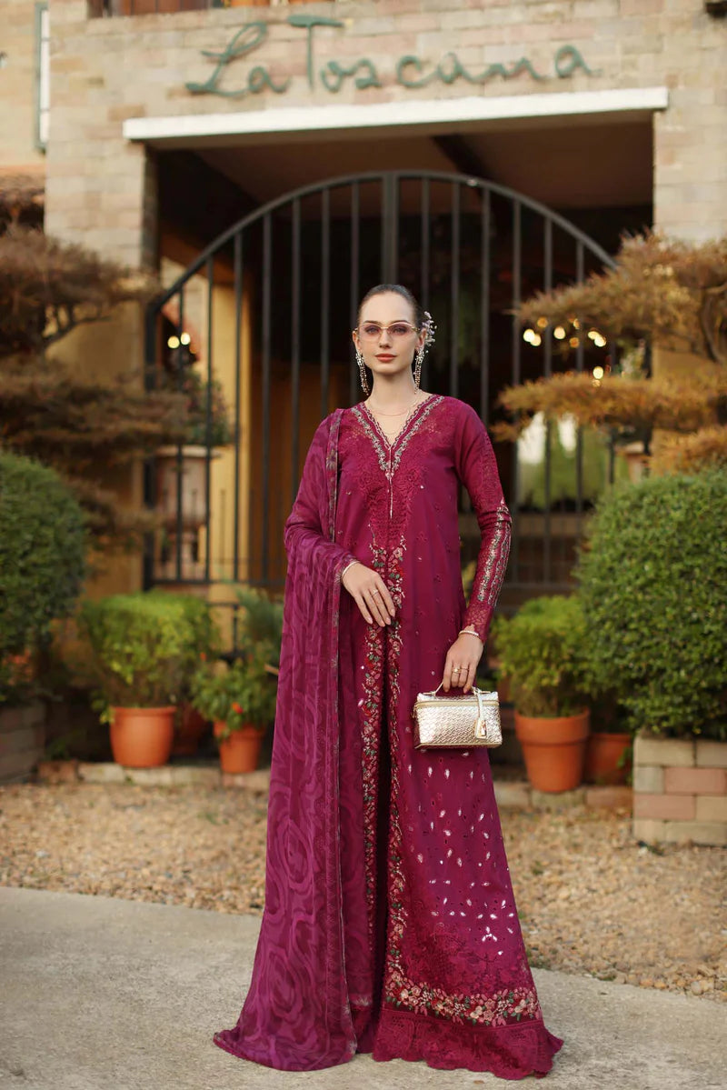 NOOR Luxury Lawn 3PC – Eid Special Handwork Schiffli Laserkari Suit (Unstitched) D6A-Zelina