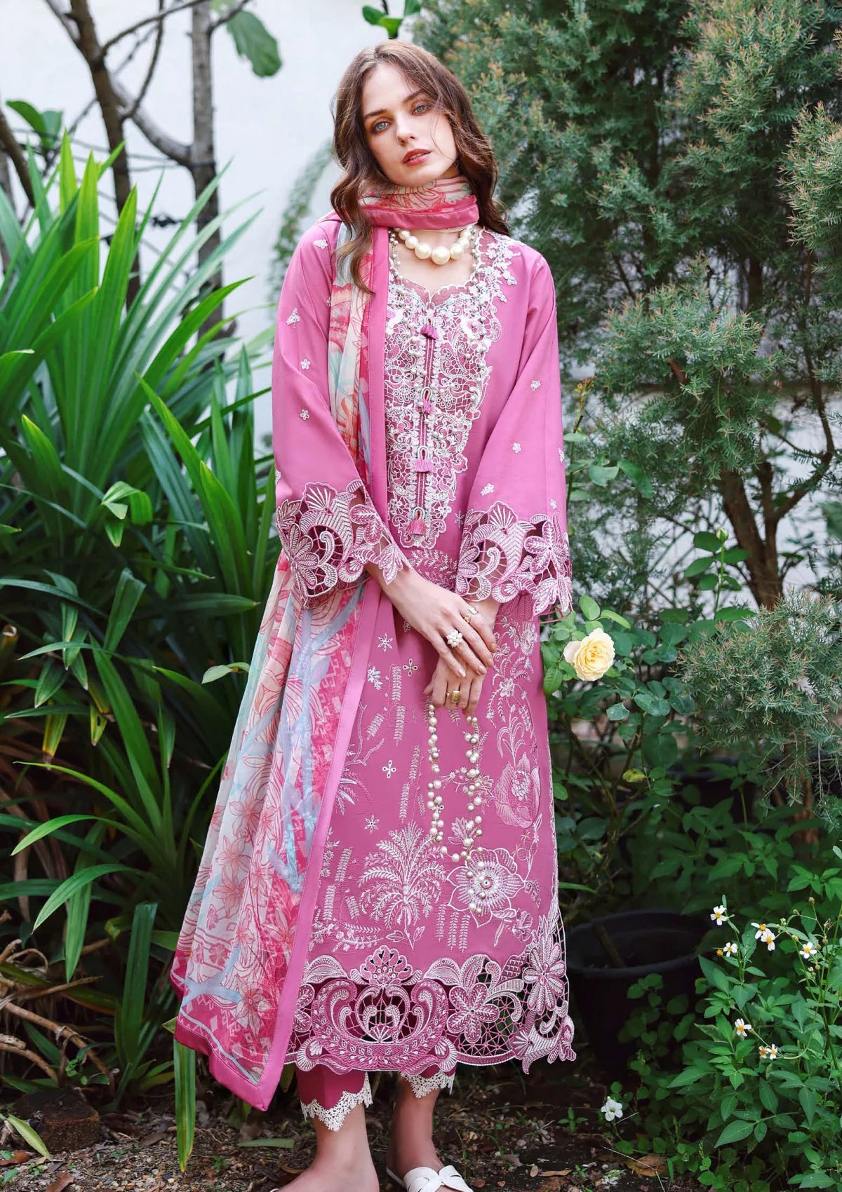 Hemline By Mushq - Secret Garden 26 Unstitched Suit (Mystic Camellia)