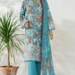 Amna Khadija Ismet Chikankari Embroidered Bana Dora Lawn Stitched 3 Piece Suit - AKC-01 | Blue | Summer Collection