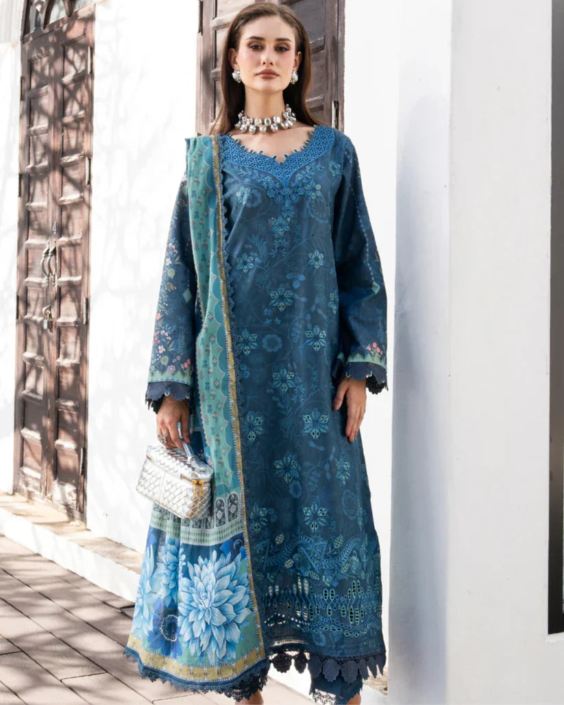 Aabyaan Shezlin Chikankari Lawn 2026 – Embroidered 3 Piece Suit (AZ-08)