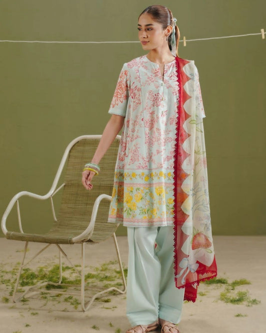 COCO Prints | 3-Piece Digital Printed Lawn Suit | (Unstitched) ELVO-4B