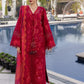 Flow By Crimson Unstitched Embroidered 3 Piece Suit Beauty in Bloom - D3A (Petal Red)