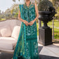 Flow By Crimson Unstitched Embroidered 3 Piece Suit Beauty in Bloom - D3B (Emerald)