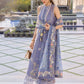 Flow By Crimson Unstitched Embroidered 3 Piece Suit Floral Serenity - D1B (Deep periwinkle)