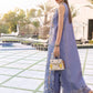 Flow By Crimson Unstitched Embroidered 3 Piece Suit Floral Serenity - D1B (Deep periwinkle)