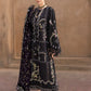 Flow By Crimson Unstitched Embroidered 3 Piece Suit Floral Serenity - D1A (Onyx)