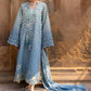 Flow By Crimson Unstitched Embroidered 3 Piece Suit Ombre Love- D8A (Ocean)