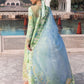 Flow By Crimson Unstitched Embroidered 3 Piece Suit Out of Many Hearts- D6B (apple Green)