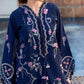 Flow By Crimson Unstitched Embroidered 3 Piece Suit Manifested Meadows - D7B (Midnight Blue)