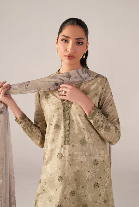 IZNIK Luxury Lawn Collection – SS-02 | Pistachio Green 3-Piece Set