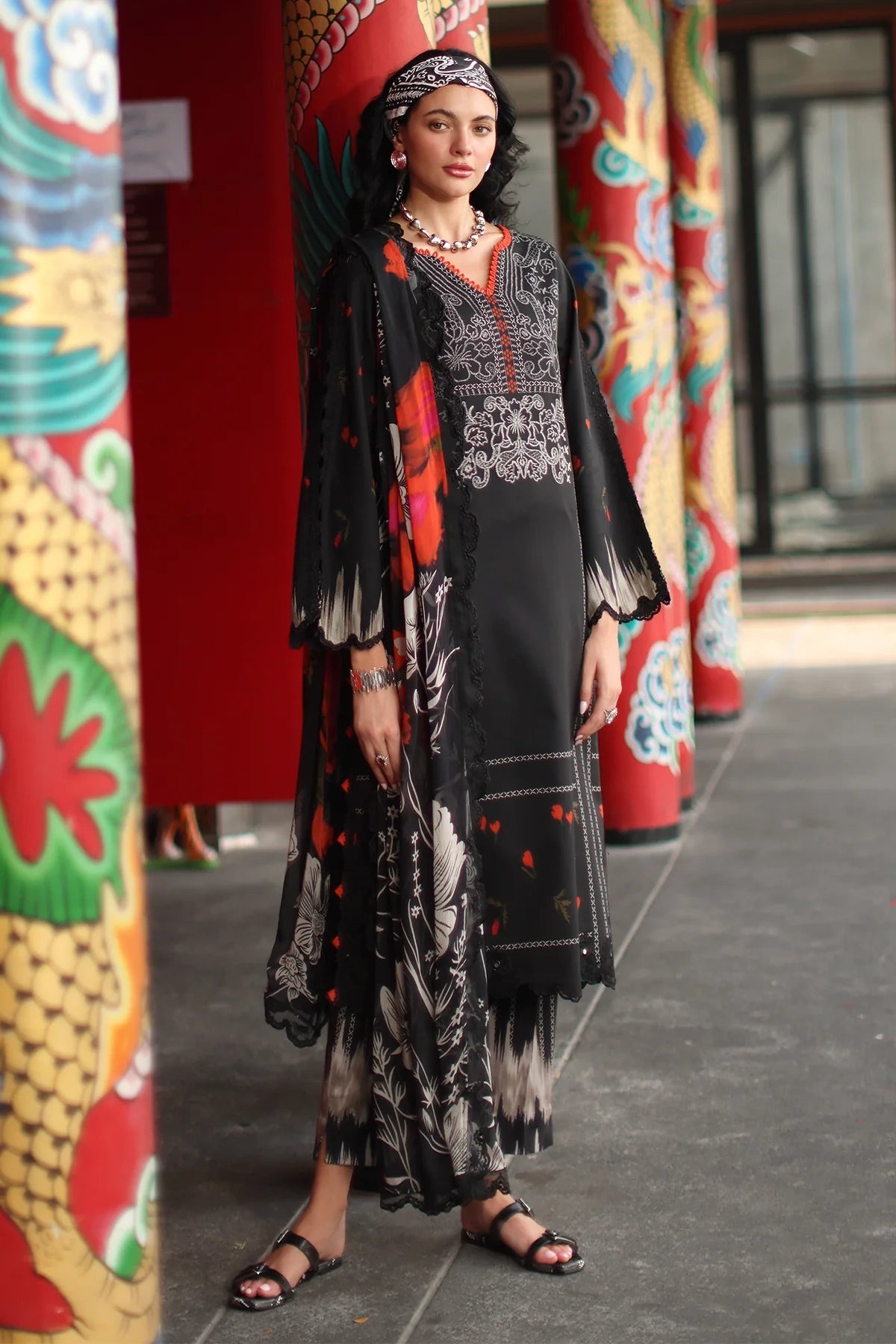 Charizma Signature Embroidered Printed Lawn 3 Piece Unstitched Suit (CS6-02)