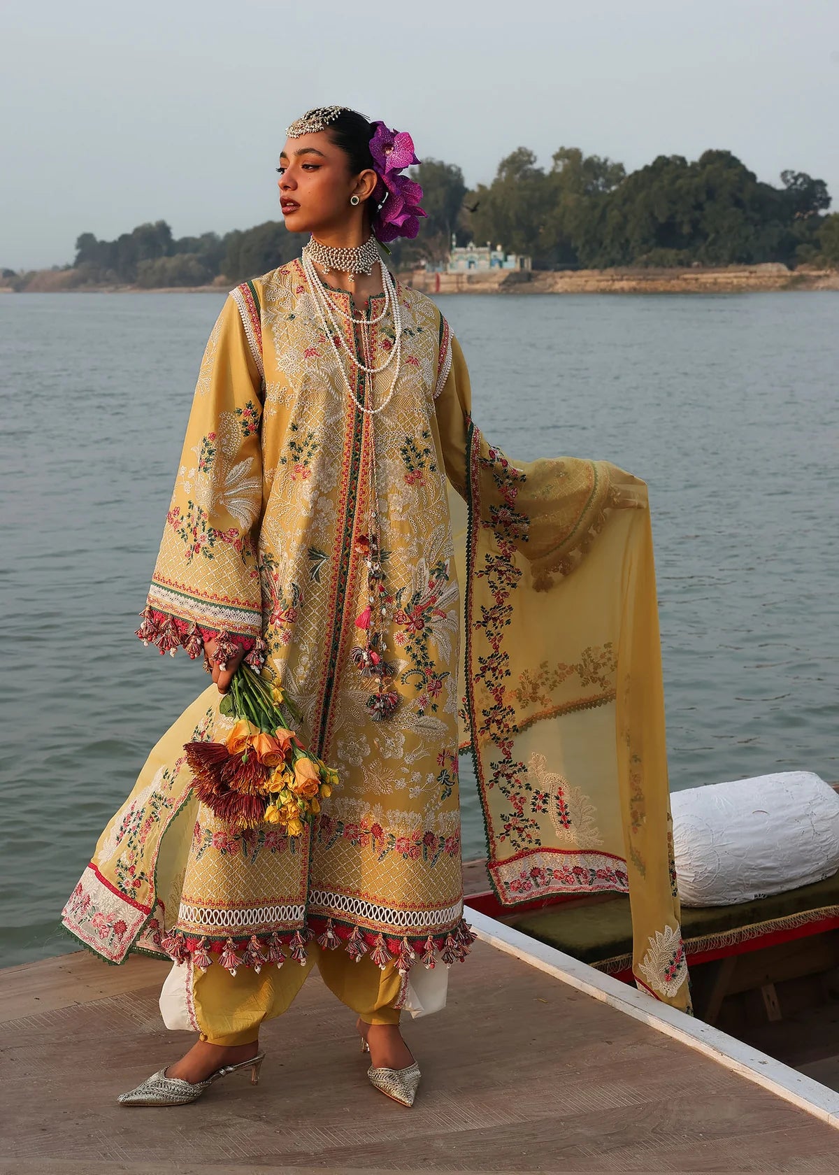 Hussain Rehar Luxury Lawn by Ochre – 3 Piece Unstitched Suit