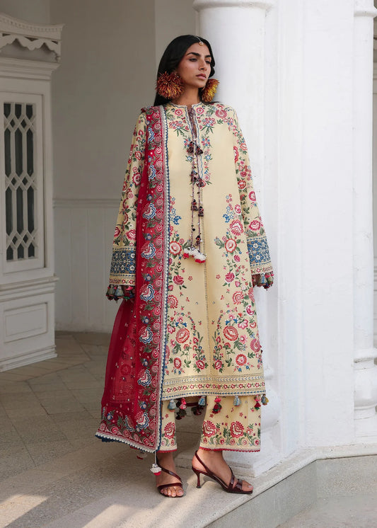 Hussain Rehar Luxury Lawn by Zubdah – 3 Piece Unstitched Suit