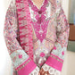 Roheenaz Éclat | Coral Hibiscus | Unstitched 3 Piece Lawn Suit (Printed & Embroidered)