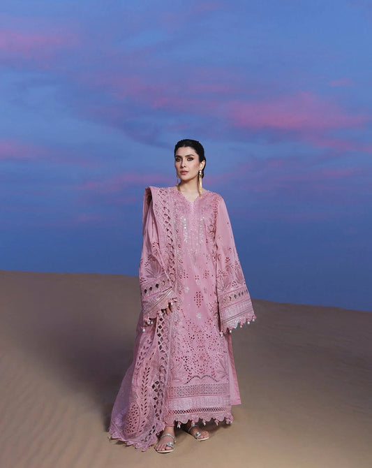 Nureh Aman – NE-02 | Luxury Chikankari Laser-Cut Lawn 3-Piece Suit