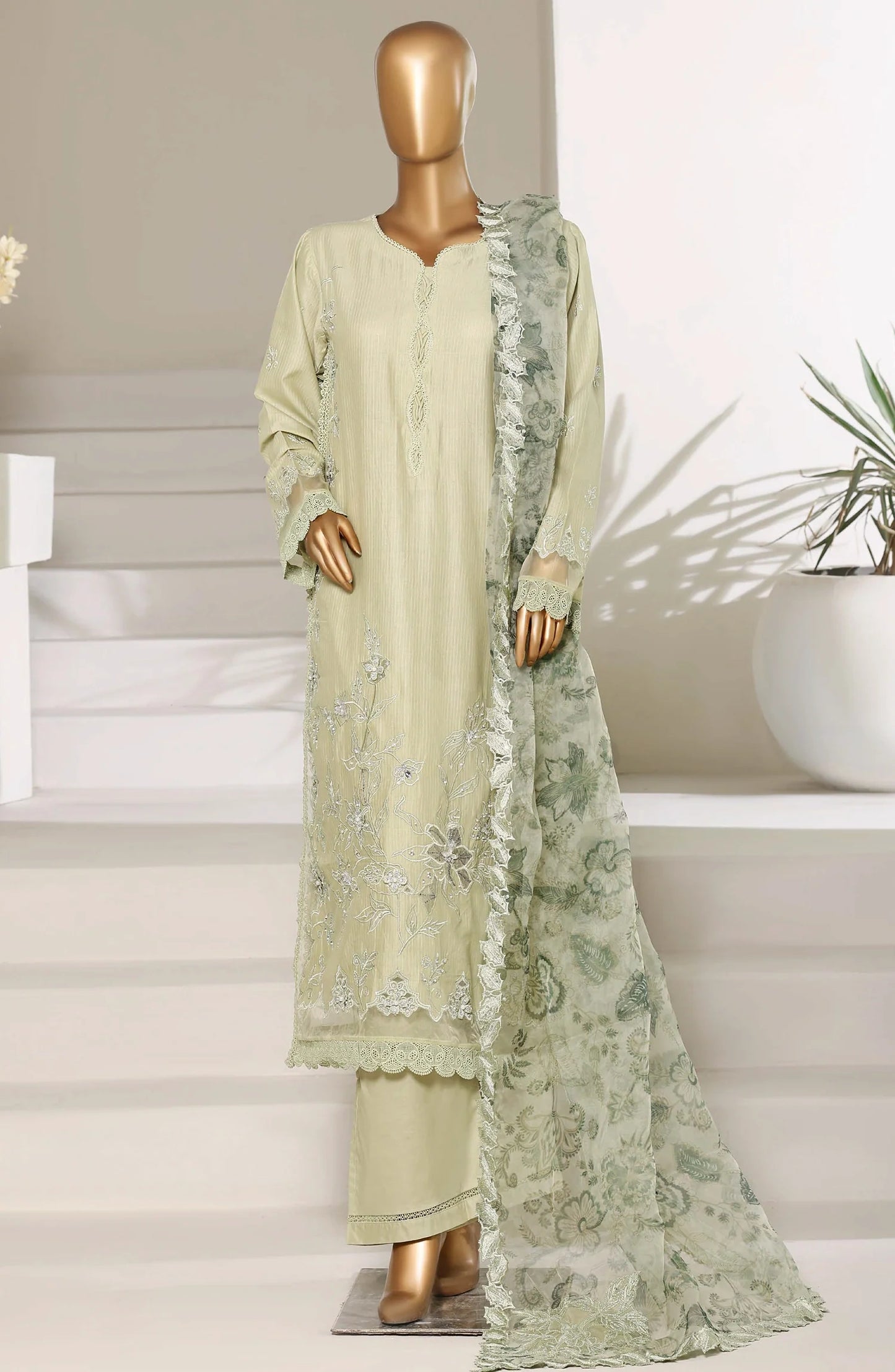 Sadabahar Luxury Embroidered Stitched 3-Piece Suit – D-02 | Festive Collection