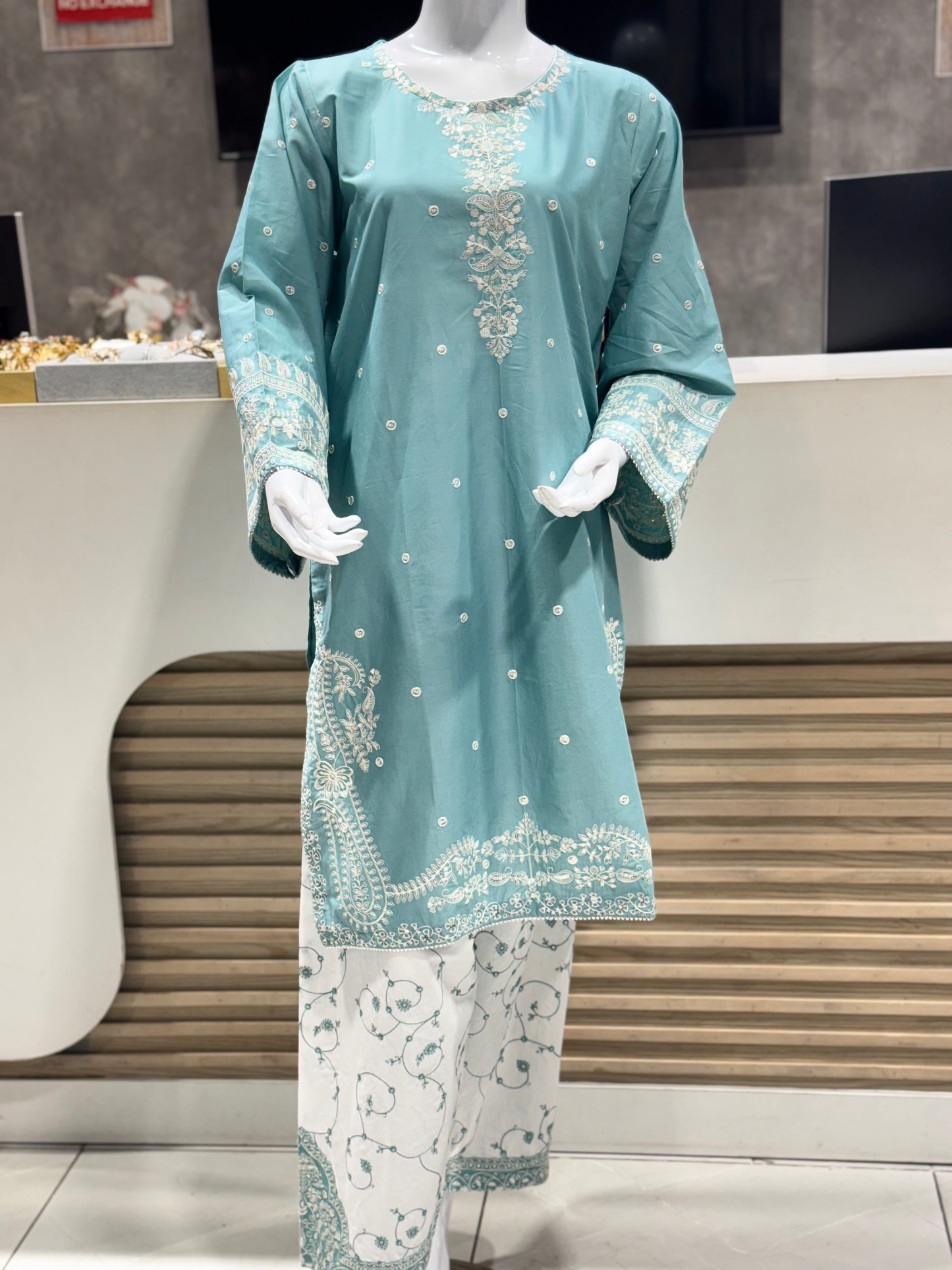 Bin Ishaq Embroidered Lawn Stitched 2 Piece Suit
