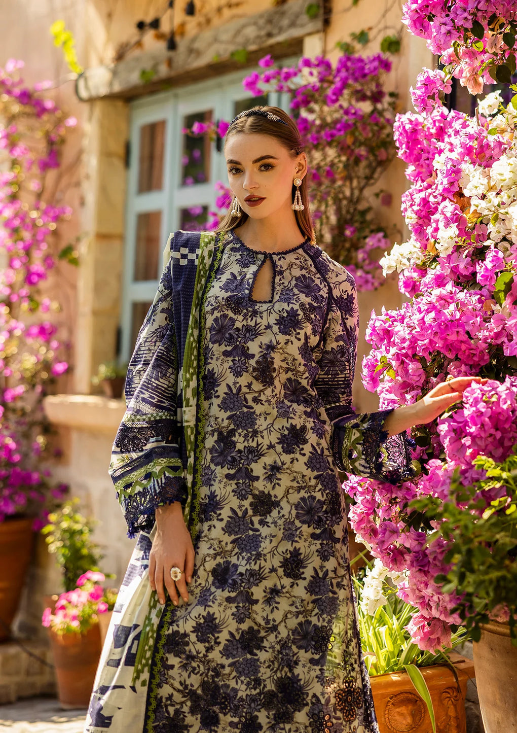 Elaf ELK-01A Blue Blossom Chikankari 25