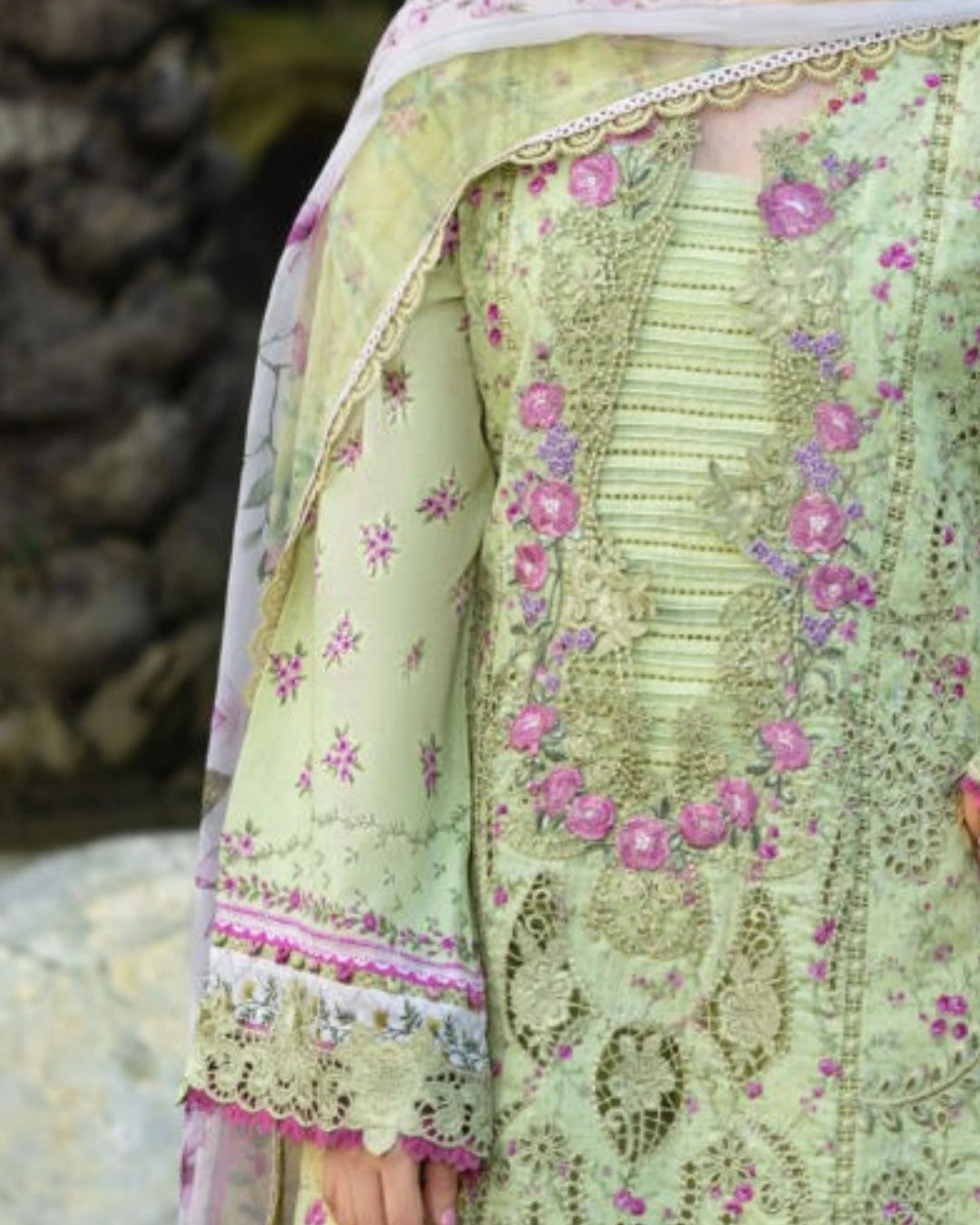 ELAF PREMIUM - Chikankari - Prints Collection with Chiffon (unstitched)
