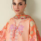 Roheenaz Rosette  Warm Horizon 3-Piece Unstitched Lawn Suit | Printed Shirt with Embroidered Neckline & Chiffon Dupatta