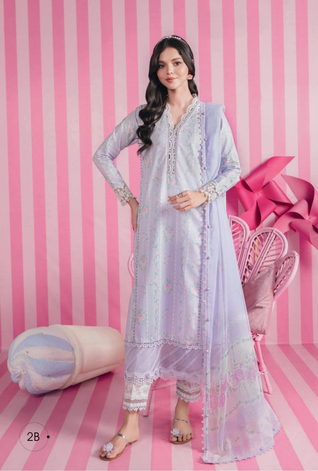 MariaB MBasics Printed & Embroidered Lawn Unstitched 3 Piece Suit (unstitched)