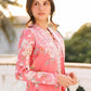 Afrozeh AMELUNE 3-Piece Unstitched Lawn Suit | Coral-Pink Embroidered Shirt with Sheer Dupatta