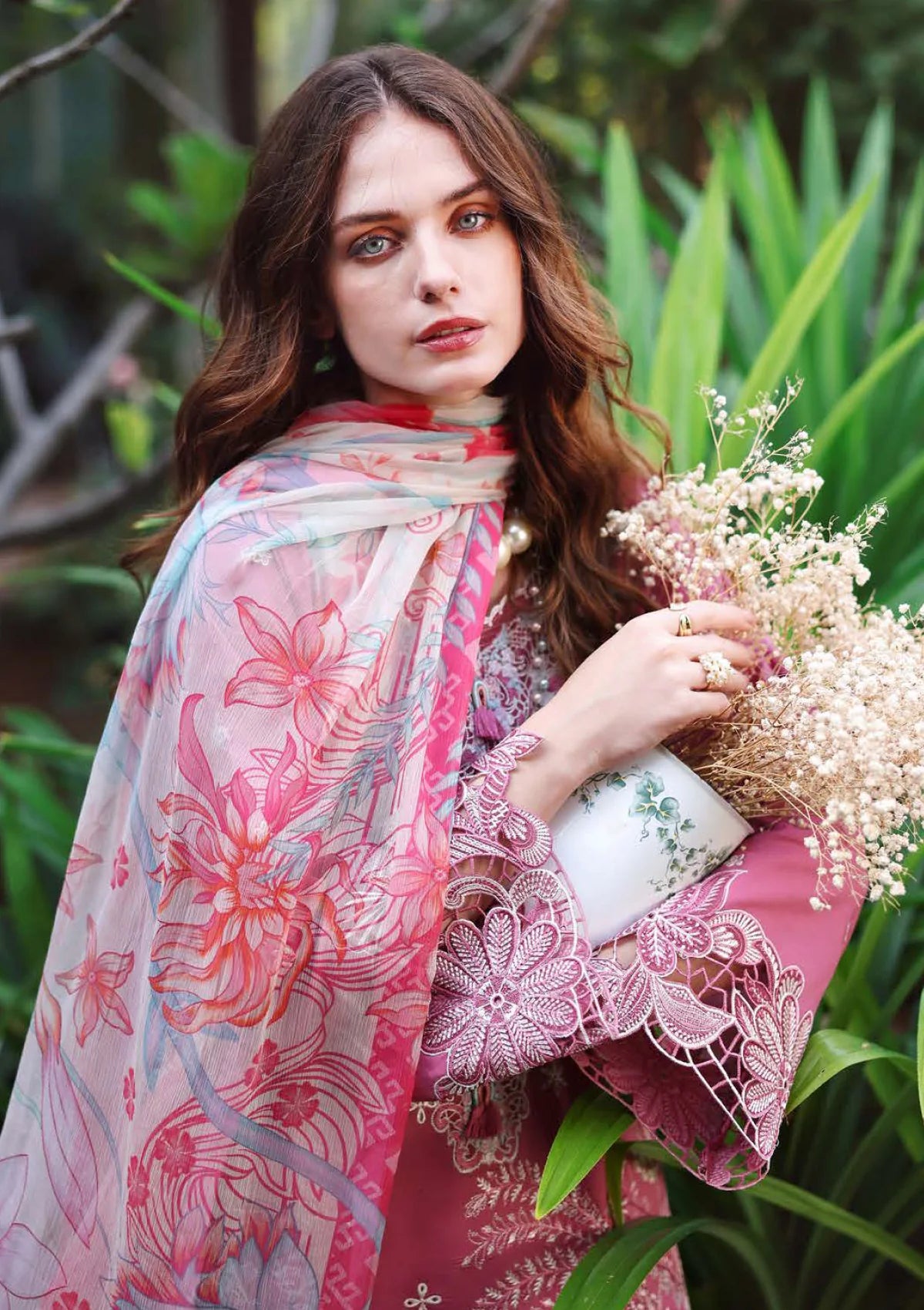 Hemline By Mushq - Secret Garden 26 Unstitched Suit (Mystic Camellia)