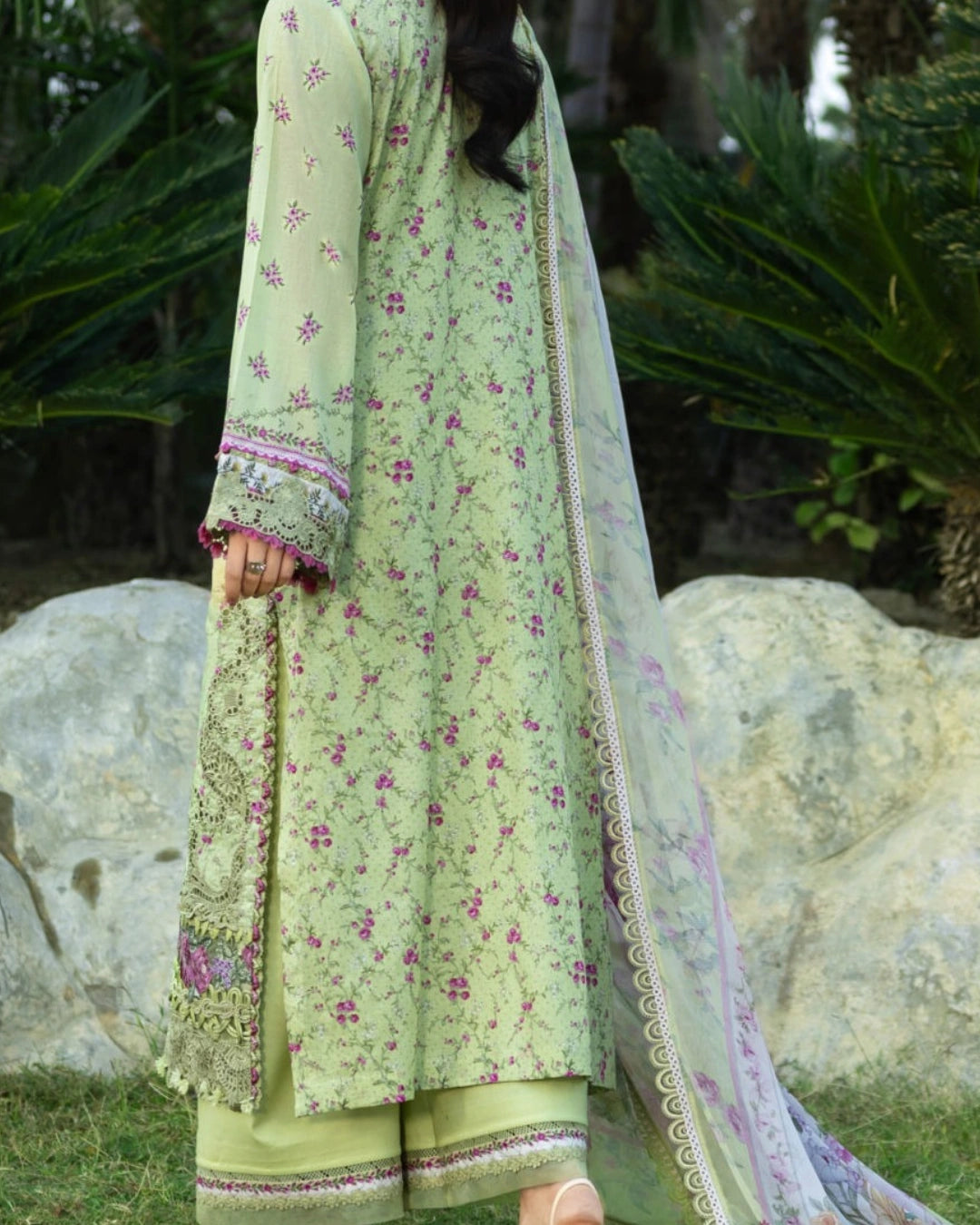 ELAF PREMIUM - Chikankari - Prints Collection with Chiffon (unstitched)